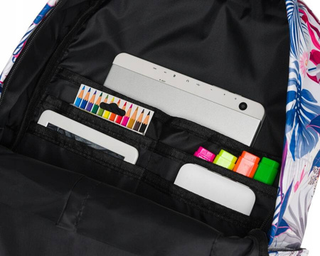 Modischer Schulrucksack mit Blumenmuster und offenen Seitentaschen – Peterson