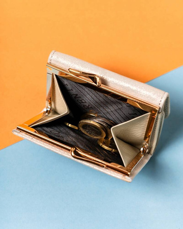 Kleine Damen Portemonnaie mit Druckknopf und Bügelverschluss – Lorenti