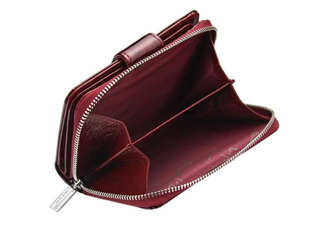 Vertikale Damen Geldbörse aus lackiertem Echtleder – Pierre Cardin