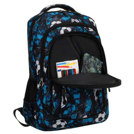 Peterson Schulranzen aus Polyester mit Fußballmuster