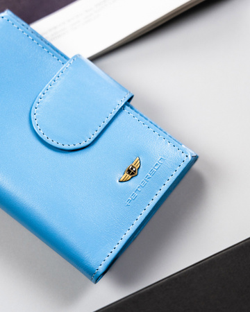 Mittlere Damen Geldbörse aus Leder mit Druckknopf – Peterson