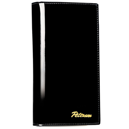 Große Damen Geldbörse hochformat schwarz aus Leder mit Magnetverschluss – Peterson