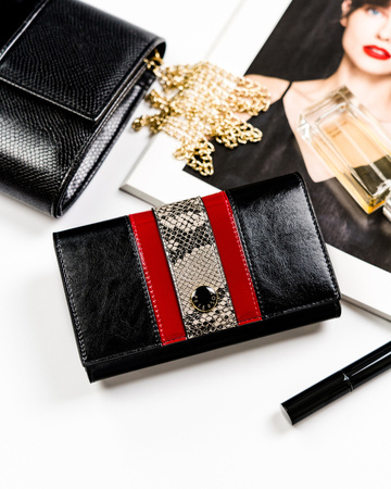 Damen Geldbörse aus Leder mit Schlangenledermuster – Peterson