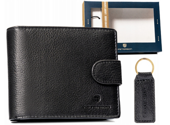 Geschenkset: Herren Geldbörse aus Leder und Schlüsselanhänger – Peterson