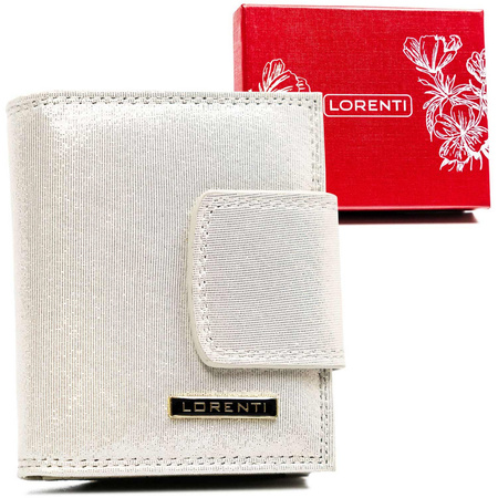 Kleine Damen Geldbörse aus Leder mit Bügel- und Druckknopf – Lorenti