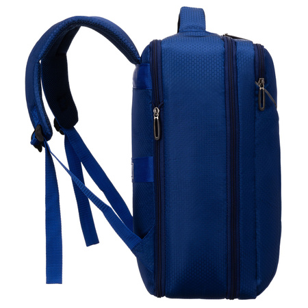 Dunkelblauer Rucksack aus Polyester mit atmungsaktiven Schultergurten ausgestattet – Peterson