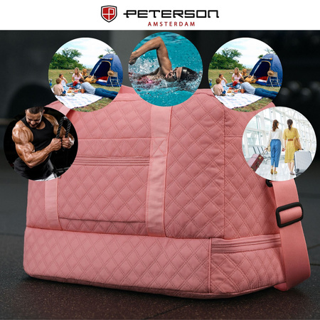 Rosa, Trainingstasche aus Polyester, mit zwei Fächern - Peterson