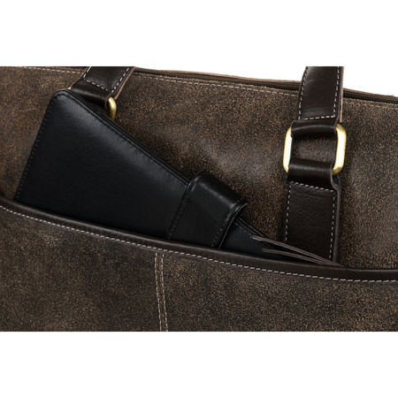 Braune Herren Aktentasche aus Leder mit Laptopfach – Peterson