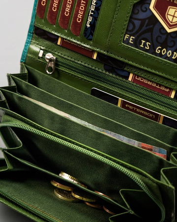 Damen Geldbörse aus Leder mit Druckknopf – Peterson