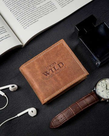 Herren Geldbörse aus Leder ohne Verschluss – Always Wild