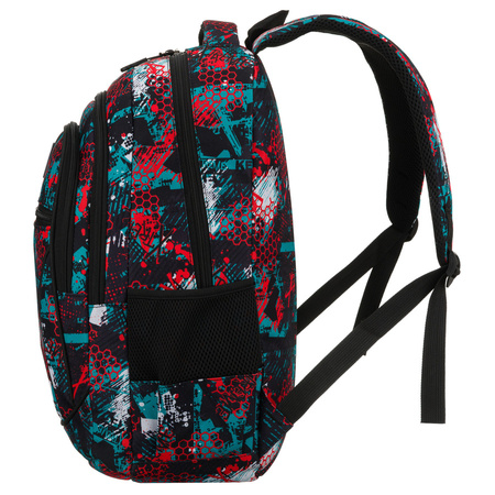 Zweifach unterteiltes Schulrucksack aus Polyester in einem originellen Muster - Peterson