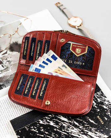 Große Herren Geldbörse aus Echtleder mit Blumenmuster – Peterson