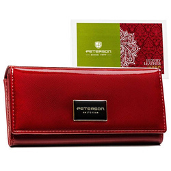 Modische Damen-Geldbörse rot aus Lackleder - Peterson