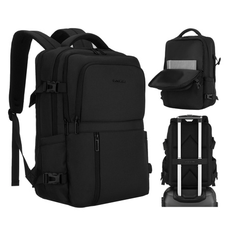 Reise-Rucksack aus Polyester in Schwarz mit Laptopfach - Peterson