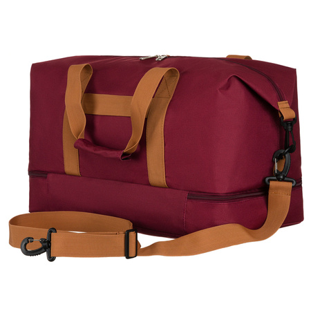 Geräumige Wochenendtasche aus Polyester in Weinrot mit Reißverschluss – Peterson