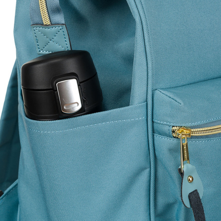 Blauer Damen Rucksack mit einem Hauptfach aus Polyester, ideal als Handgepäck – Peterson