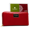 Große Damen-Geldbörse aus lackiertem Naturleder in Rot mit Reißverschluss – Peterson