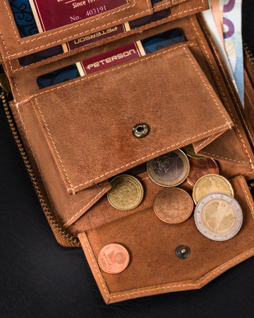 Elegante Herren Geldbörse aus Leder mit Reißverschluss – Peterson