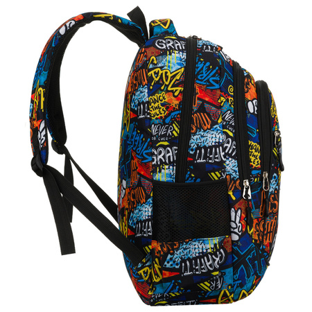 Peterson Jugendlicher Rucksack für die Schule aus Polyester mit einem Graffiti-Muster