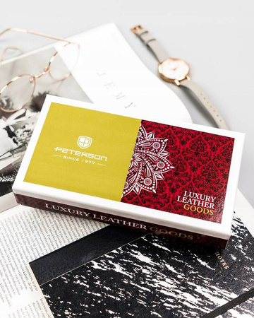 Große Damen-Geldbörse aus Leder mit Druckknopf - Peterson