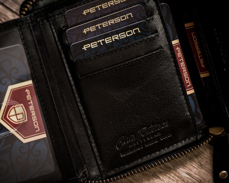 Herren Geldbörse aus Leder mit ukrainischem Wappen und Farben – Peterson
