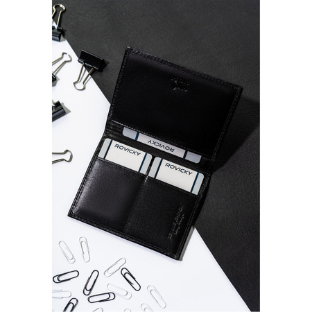 Klassische Herren Geldbörse in Schwarz im Hochformat – Rovicky