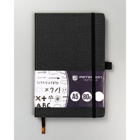 Schwarzes Büro Notizbuch A5 mit Linien – Peterson