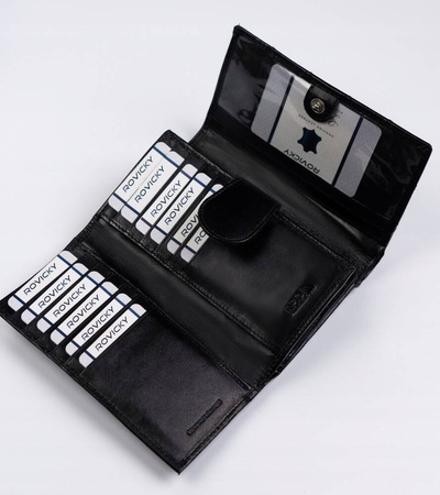 Elegante Damen Geldbörse aus gestepptem Echtleder – Rovicky