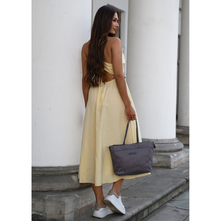 Damen-Shopper aus Nylon in Grau mit abnehmbarem, verstellbarem Gürtel - Peterson