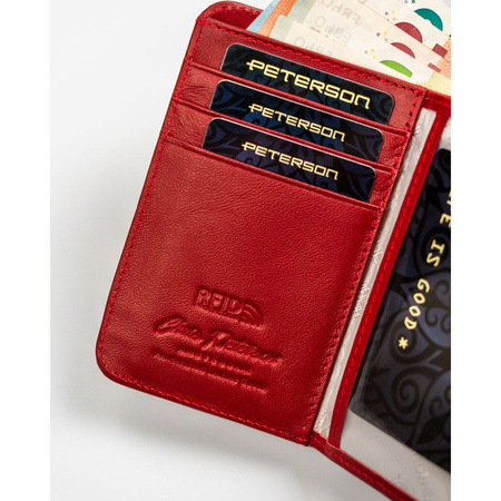Rote Damen Geldbörse aus Leder mit RFID-Schutz – Peterson