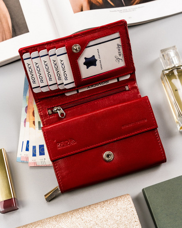 Damen Geldbörse aus Leder mit Druckverschluss – Rovicky