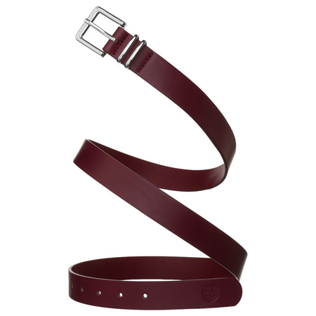 Damen-Gürtel aus Öko-Leder in Burgund mit silberner Schnalle - Peterson