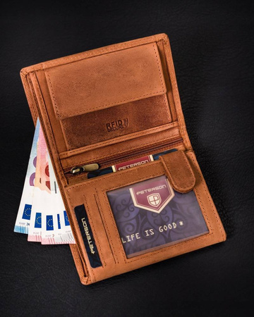 Herren Geldbörse ohne Verschluss aus Nubukleder – Peterson