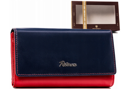 Große Damen Geldbörse aus Leder mit Druckknopf – Peterson