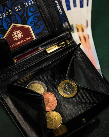 Herren-Geldbörse aus Leder mit Druckknopfverschluss – Peterson