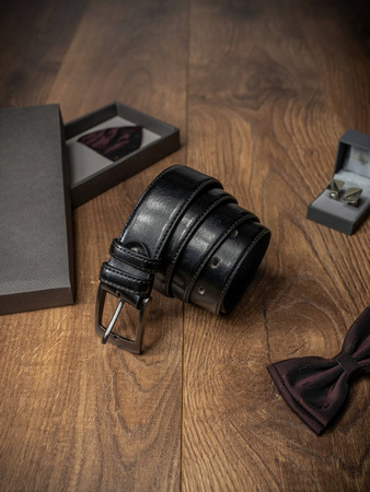 Breiter glänzender Herren Ledergürtel – Stilvoll
