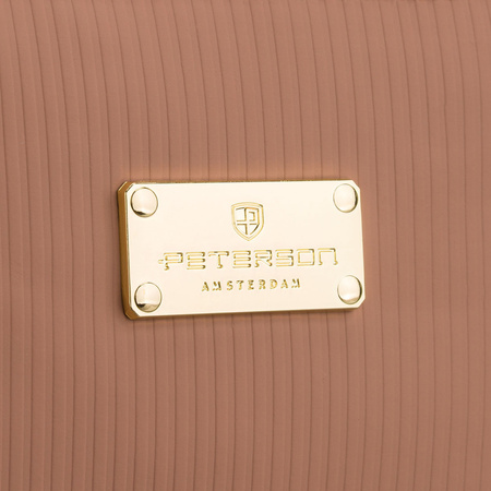 Praktische Kosmetiktasche aus synthetischem Stoff in Beige, einteilig – Peterson