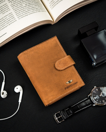 Klassische Herren Geldbörse aus Leder mit Druckverschluss – Peterson