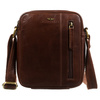 Braune Herren-Umhängetasche aus Naturleder mit Reißverschluss – Peterson