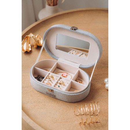 Elegante Schmuckschatulle in Silber, mit Schnappverschluss – Peterson