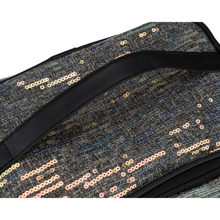 Peterson – Schwarze, reisefertige Kosmetiktasche aus synthetischem Stoff, verziert mit Pailletten