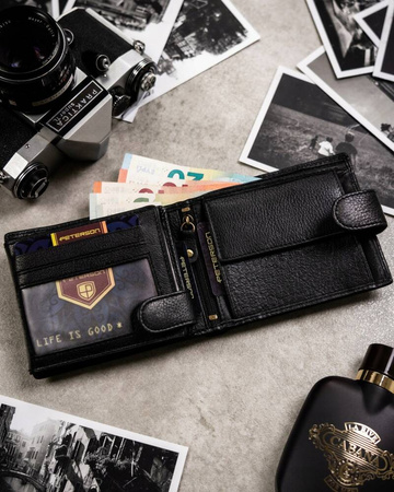 Geschenkset: Herren Geldbörse aus Leder und Schlüsselanhänger – Peterson