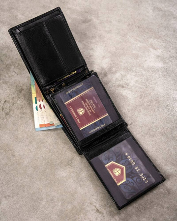 Geschenkset: große Herren Geldbörse aus Leder und Schlüsselanhänger – Peterson