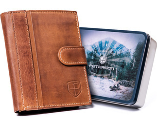 Zippbare Herren Geldbörse aus Leder für Karten – Peterson