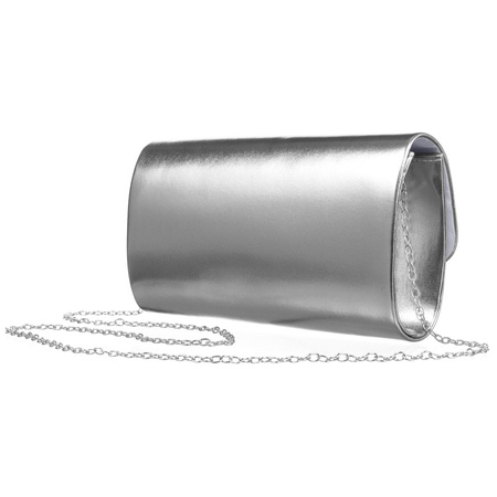 Silberne Damen Clutch aus Öko-Leder – Rovicky