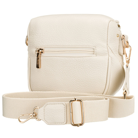 Hellbeige Damen-Bauchtasche aus Kunstleder mit Nieten verziert – Peterson