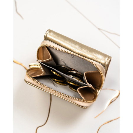 Goldene Damen Geldbörse mit RFID und Druckknopf – Peterson