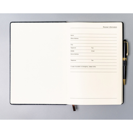 Notizbuch im B5-Format in Grau, liniert bedruckt – Peterson