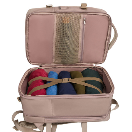 Beiger Reise-Rucksack aus Cordura mit USB-Anschluss – Peterson