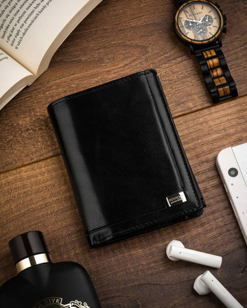 Große Herren Geldbörse aus Leder ohne Verschluss – Rovicky